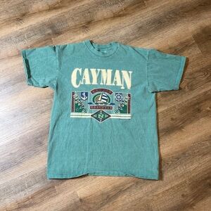 Vintage Green single stitch Cayman Graphic Men's T-Shirt